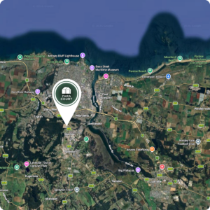 Google Maps image showing the location of 10 Zara court in relation to the Devonport region in Tasmania